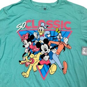 Disney Parks Mickey Mouse Mens L T-Shirt Logo Ears Retro Pluto World 80s Goofy